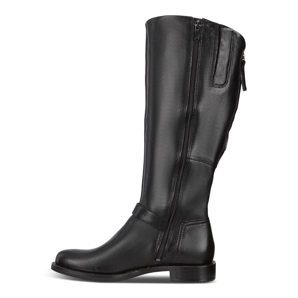 Womens Boots - ECCO Sartorelle 25 High-Cut Buckled - Black - 6028OFZJL